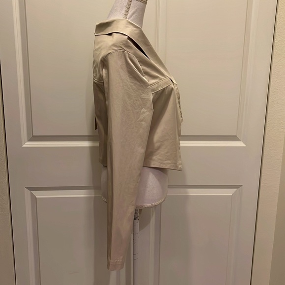 Sarah Pacini Khaki Jacket with Buckle Closure - Picture 6 of 9